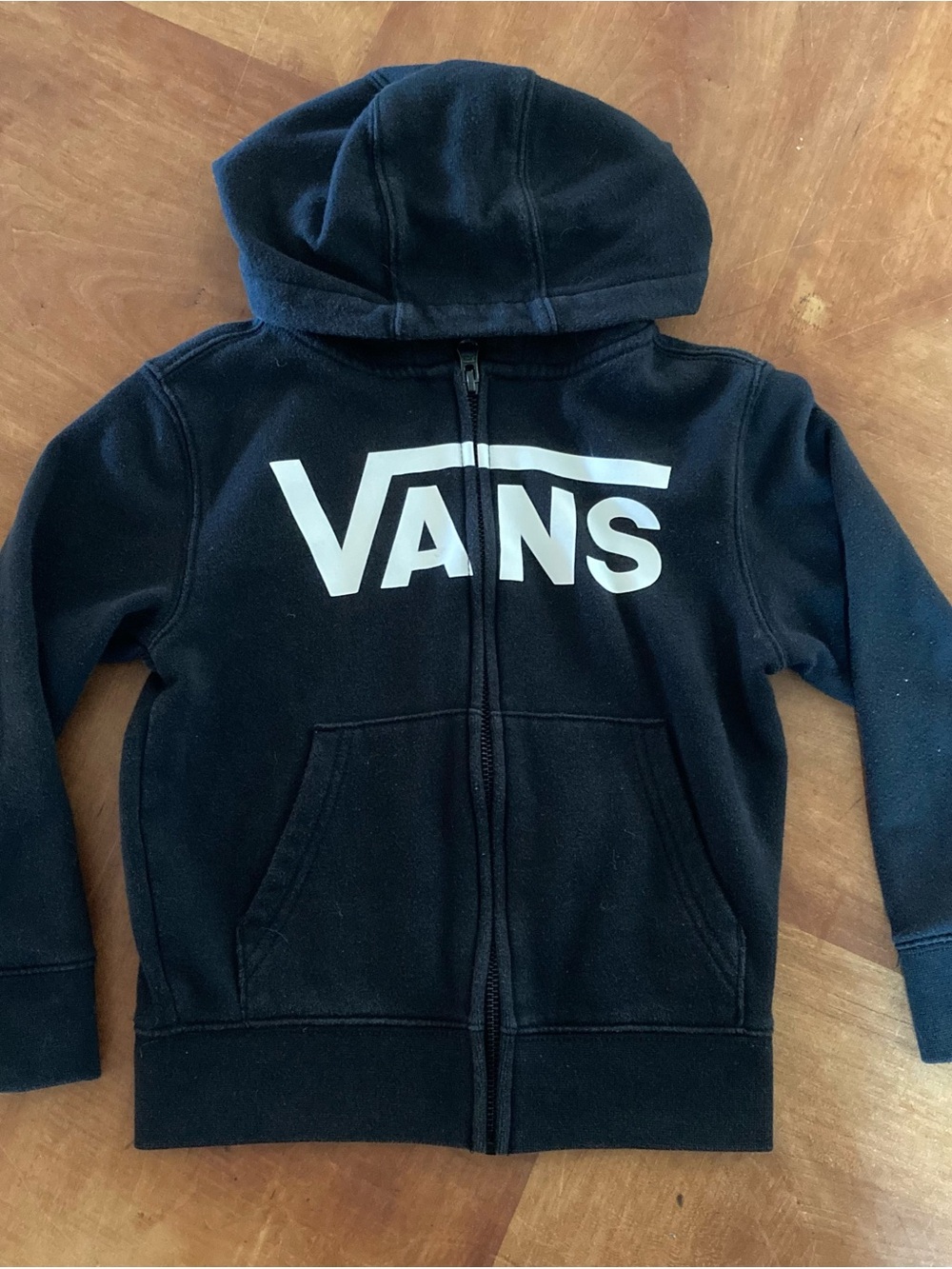 3T Vans Black Kids Zip-Up Hoodie with White Logo